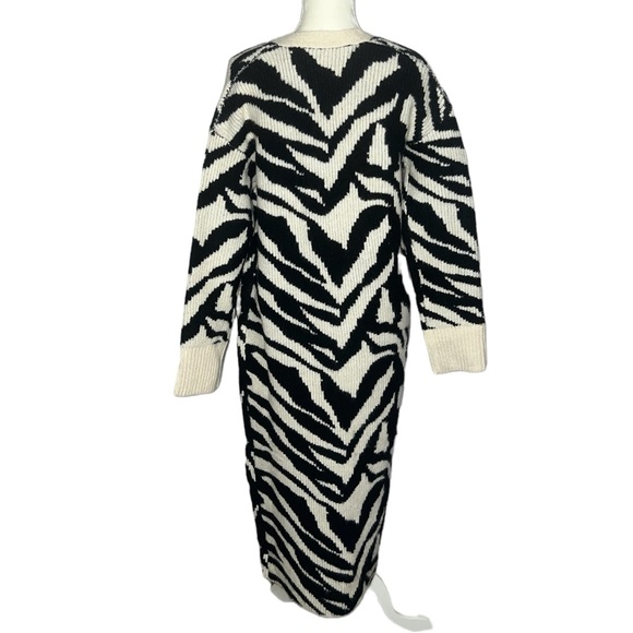 Express zebra long sweater duster cardigan size xsmall - Picture 5 of 10